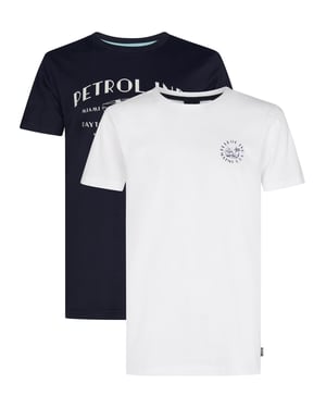 Petrol Industries - 2-pack Basis T-shirt Ronde Hals Riviera Jongens - Divers