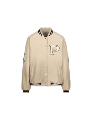 Prada gewatteerde leren varsityjack