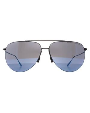 Porsche Design Aviator Unisex Zwart Blauw Spiegel P8939