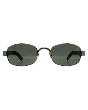 Saint Laurent Oval Unisex Gold Black Brown SL 706