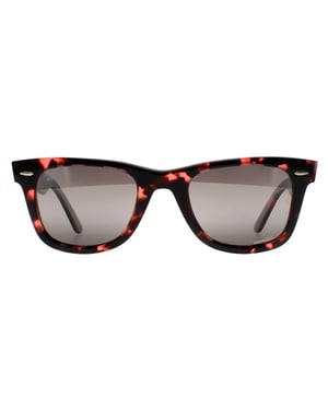 Ray-Ban Rectangle Unisex Transparent Pink Havana Silver Chromance Wayfarer 2140