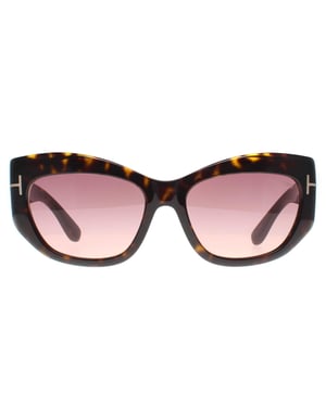 Tom Ford Cat Eye Womens Dark Havana Bordeaux Gradient Brianna FT1065