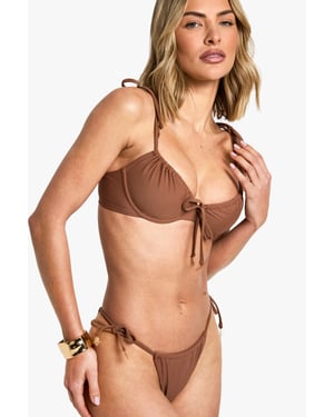 Hamsa Hand Charm Trim Tie Shoulder Underwired Bikini Top