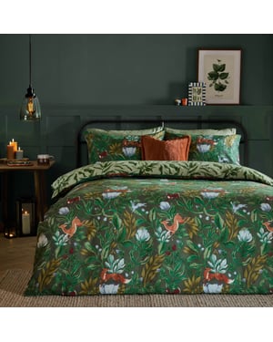 Furn Into The Woods Printed Reversible Duvet Cover Set