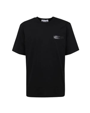 Moschino Svart T-shirt Med Logotypmärke