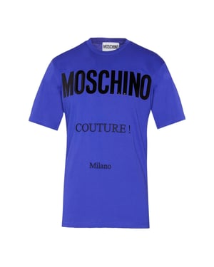 Moschino Couture Gloss Logo Blue T-shirt