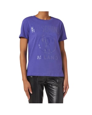 Moschino Double Question Mark Paars T-shirt
