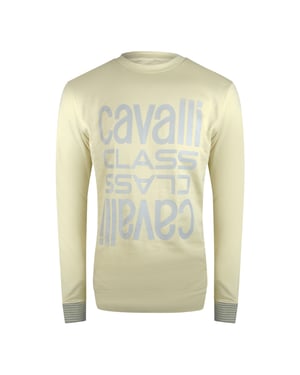 Cavalli Class Multi Logo Beige Sand Sweatshirt