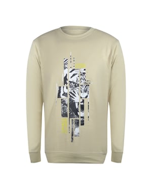 Cavalli Class Splintered Tiger Logo Beige Sweatshirt