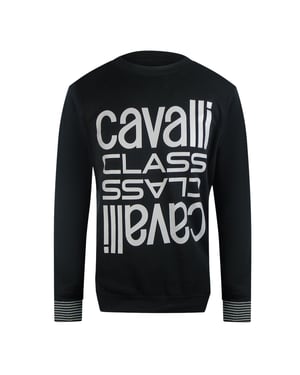 Cavalli Class Multi Logo Black Sweatshirt