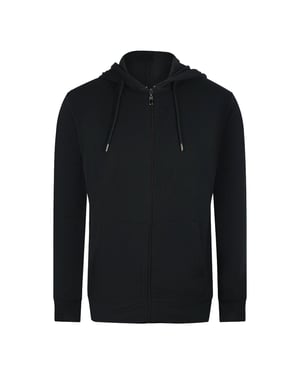 Cavalli Class Svart Hoodie Med Dragkedja - Blommig Logotyp