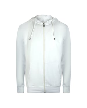 Cavalli Class Opvallende Hoodie Met Bloemenlogo In Off-white Met Rits