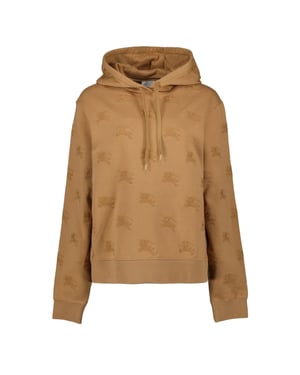 Burberry Logotyp Broderad Dragsko Hoodie Camel Legacy Brun Hoodie