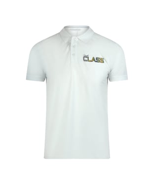 Cavalli Class Vibrant Floral Logo Off White Polo Shirt