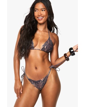Swimwear Essentials Snake Print Tie Side Brief
