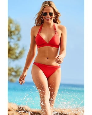 Summer Orange Halter Neck Bikini Top