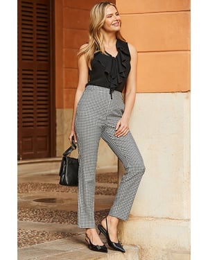 Black & White Gingham Tapered Trouser