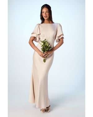 Coast Honoured Satin Back Crepe High Neck Short Sleeve Maxi Bridesmaid Dress