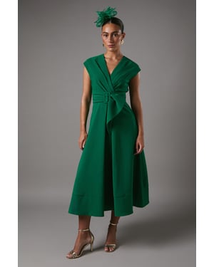 Belted Crepe Dress