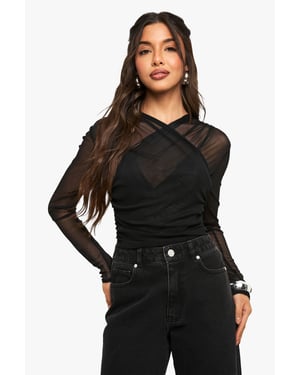 Mesh Cross Over Bodysuit
