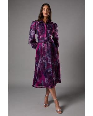 Organza Printed Shirt Dress