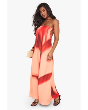 Tropical Print Column Maxi Dress