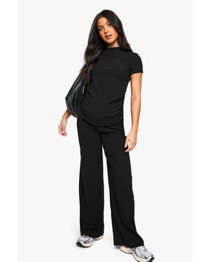 MATERNITY RUCHED SIDE TSHIRT AND WIDE LEG CO-ORD