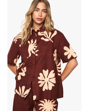 Shell Print Linen Resort Shirt