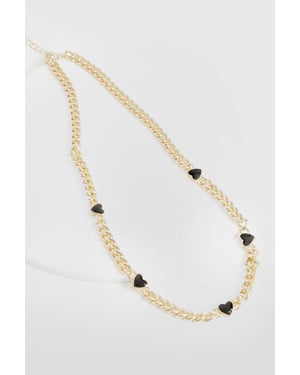 Black Heart Chain Necklace