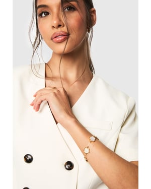 Enamel Embellished Flower Detail Bracelet