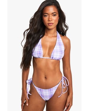 Lilac Check Tie Side Briefs