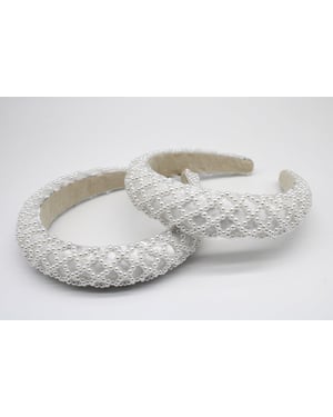White Pearl Lattice Style Headband