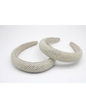 Ivory Pearls and Rhinestone Headband