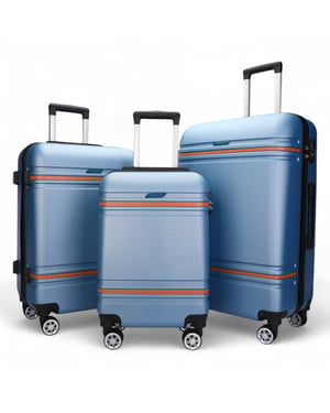 Hardshell Blue Navy Cabinekofferset Robuuste ABS Lichtgewicht Bagage Vakantietas