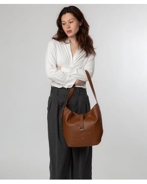 'Sofia' Tan Leather Tote Bag