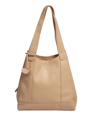 'Celeste' Latte Leather Handbag