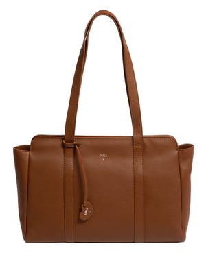 'Inês' Tan Leather Handbag
