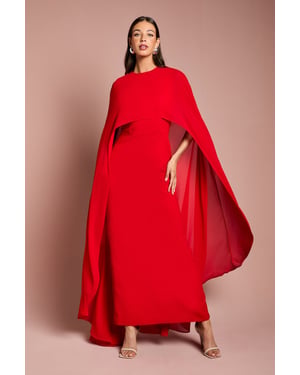 Cape Sleeve Maxi Dress