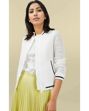 White Airtex Baseball Jacket