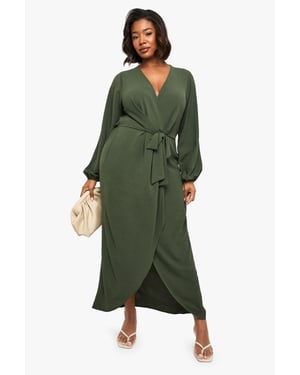 Plus Textured Tie Detail Maxi Dress