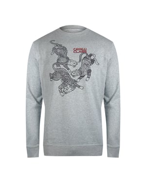 Cavalli Class Paisley Leopards Design Grijs Sweatshirt