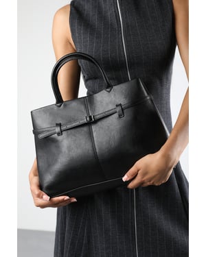 Wheres That From Womens 'Flores' Luxury Structured Leather Tote Bag