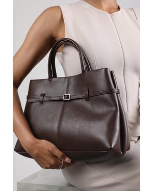 Wheres That From Womens 'Flores' Luxury Structured Leather Tote Bag