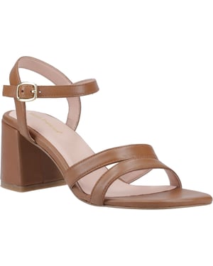 Hush Puppies Nalani Leren Damessandalen In Het Bruin