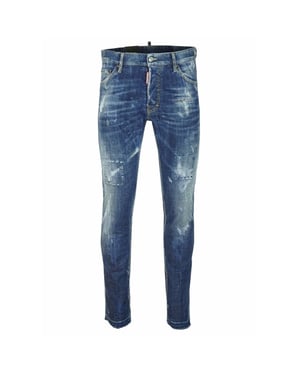 Dsquared2 Cool Guy Jean Blå Fransade Denimbyxor