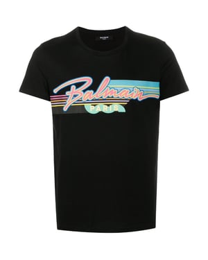 Balmain Paris Retro Logo Zwart T-shirt