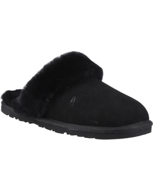 Hush Puppies Samantha Suede Dames Zwarte Pantoffels