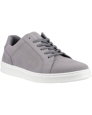 Hush Puppies Madden Heren Sneakers Van Suède In Het Grijs