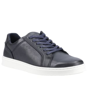 Hush Puppies Madden Heren Sneakers Van Leer In Marineblauw