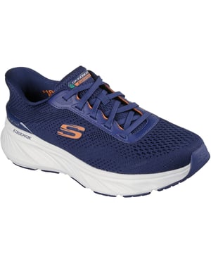 Skechers Edgeride Textiel Heren Navy/Oranje Sneakers